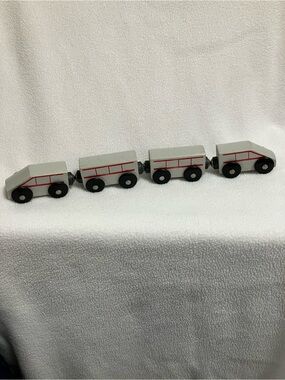 Rare vintage Ikea Wooden Grey Toy Train Set for Kids 1999